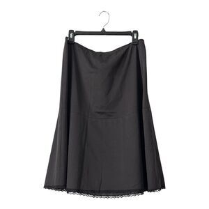 Vanity Fair - Vtg Black Nylon Half Skirt Slip  - Size Med 24" Long Lace Trim